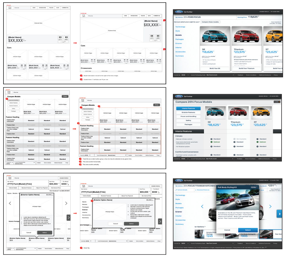 wireframes and comps